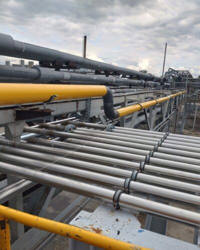 Spawana instalacja gazowa.